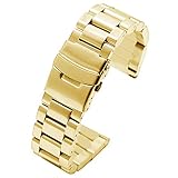 Ersatzarmband 20mm Uhrenarmbänder Gold Edelstahl Metall Uhrenarmbänder 20mm Herren Damen