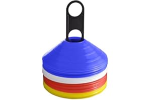 ‎RHINOS SPORTS RHINOS sports Markierungshütchen | 20er und 40er Set | inkl. Halter | Farben blau, weiß, rot, gelb | geeignet für Koordination und Agilität