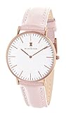 BLACK OAK Damen Analog Quarz (Japanisch) Uhr mit Leder Armband BX5790R-003W_Rose Gold