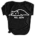 Produktbild GREYF Damen Casual Brief gedruckt Baumwolle Kurzarm Cute Funny Cat T-Shirt Tops Tees