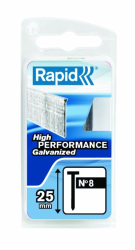 Rapid High Performance No.8 Galvanised Steel Brad Nails, Wire Length: 25 mm, 40109535 - 1000 Pieces