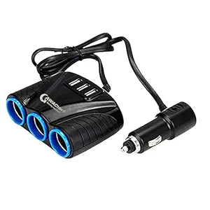 QAWACHH 3.1 Amp,3 USB, 3 Socket Turbo Car Charger