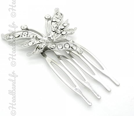 Rhinestone Butterfly Comb SILVER