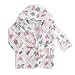 Produktbild NEU | Baby Bademantel weiß rosa grau Herzen Blumen Schmetterling | Einheitsgröße