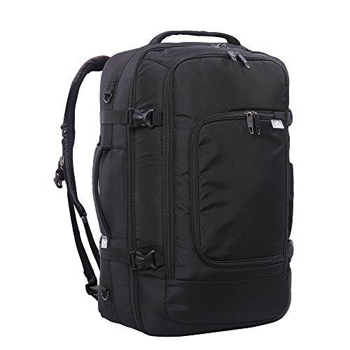 Aerolite Bagaglio a Mano 3-in-1 Zaino da Viaggio/Borsone da Aereo/Valigia da Cabina/Borsa a Tracolla per Computer Portatile 15'', 55x35x20, Nero