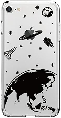 For iPhone 7 Case, CrazyLemon Soft TPU Silicone Ultra Slim Transparent Back Rubber Bumper Clear 3D Creative Pattern Design Flexible Shock-Absorption Protective Cover Case for iPhone 7 4.7 inch - Space