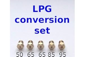 TEZLA Set di 5 ugelli per iniettori GPL, per piano cottura, conversione a GPL, propano butano