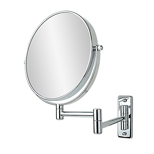 ALHAKIN 360° Bad Spiegel 1 /10-Fach Vergrößerung Doppelseitiger Schlafzimmer 8 Inch Wand Kosmetikspiegel 34.5*23.3*27 cm / Chrom gebürstet / Kein LED - 7