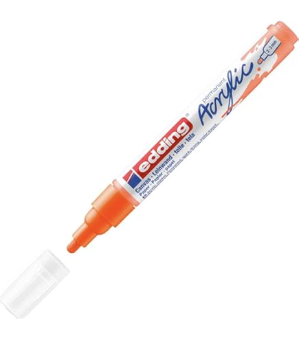 edding 5000 Marcatore Acrilico Largo, Bianco, 1 a Vernice, Punta