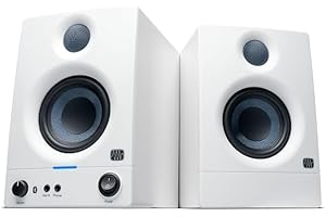PreSonus Eris 3.5 Gen 2 in White, Studio Monitor Speakers, Pair, 3.5 Inch, 2-Way, Powered Desktop Speakers For Multimedia, Gaming, Studio-Quality Music Production, 50W Power, Wired, 3.5" White