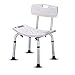 Produktbild JUN-Dusch- & Badestühle Dusche/Badhocker Duschsitz Hocker für ältere Menschen/Behinderte Anti-Rutsch-Matten Brausestuhl Verstellbar in 6 Höhe mit Rückenlehne und Griff Bad Sitz in Silber Max. 150kg