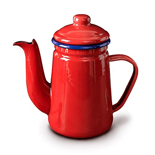 Preisvergleich Produktbild JUNJUNQIAO Wasserkocher, Emaillekessel, Haushaltskaffeemaschine, Induktionsherd Gas Universal Rot (1L)