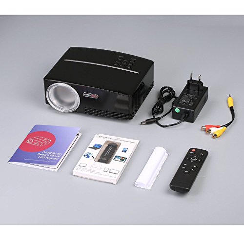 Proyectores  TOQIBO Proyector Port  til 1800 l  menes LED Mini Proyector Home Cinema Port  til Multimedia Cine en Casa con USB SD HDMI VGA para Video Game Movie de Cine