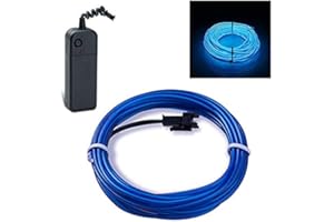 ENNRIXIN EL Wire,5M/16.4ft Neon Lights,Portable Neon Glowing Strobing Electroluminescent Wire,Powered by Battery,or Halloween,Christmas Festival,DIY Decoration,Bar Car Sign
