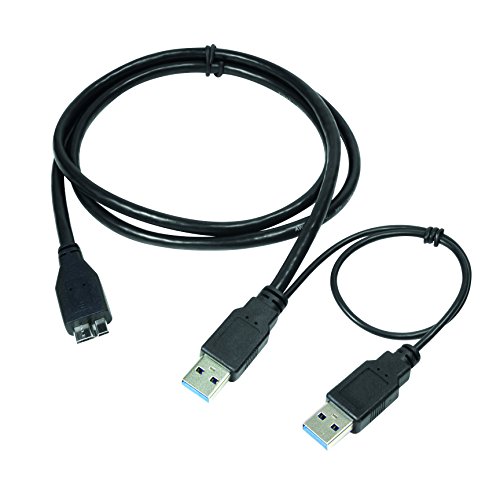 LogiLink CU0072 USB Kabel, USB 3.0, 2x AM zu 1x micro BM, schwarz, 1,00m - 2
