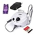 Besmall Electric Nail Drill Manicure Pedicure File Acrylic Kit Set Bits Gel Polish White (main control machine) & Sliver (hand piece) Plus Foot Petal