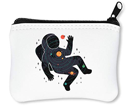 Preisvergleich Produktbild Cosmic Astronaut Solar System Artwork Reißverschluss-Geldbörse Brieftasche Geldbörse