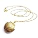 OverDose Seashell Locket Pendant Gold Locket Gold Brass Sea Shell Necklace