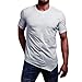 Produktbild Herren Sommer T-Shirt Rundhals-Ausschnitt Tops Slim Fit Moderner Männer T-Shirt Crew Neck Hoodie-Sweatshirt Kurzarm Poloshirts lang Hemden Bekleidung für Gym Workout Sport und Lifestyle (M, Weiß)