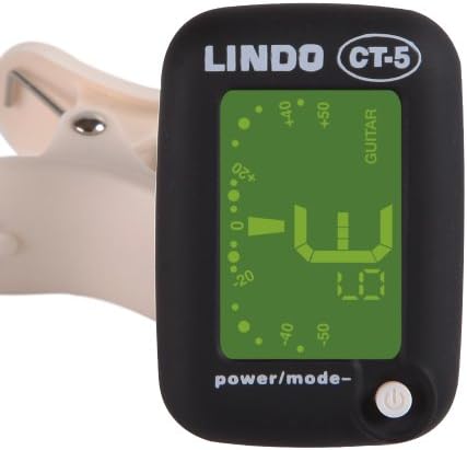 Lindo CT-5 Mini Clip On Tuner for Chromatic/Acoustic/Bass/Electric Guitar, Ukulele and Violin - Black