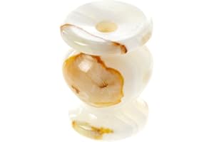 Danilovo - Portacandela in onice naturale per candele sottili, supporto per candele chiesa ortodossa, ideale per candele fino a 9 mm di diametro (altezza 4,5 cm)