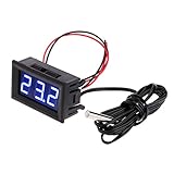 Maße: 48 * 29 * 23mm Lamdoo -50~110 ° c DC 12 v Digital LED Thermometer Auto Temperaturanzeige Panel Meter (Blau)