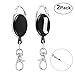 Produktbild 2 Stück Schlüssel JoJo, Schlüsselanhänger Ausziehbar Key Schlüsselband Ausziehbar Ausweis JoJo,mit Extra Starker Feder und Reißfester Schnur Schwarz