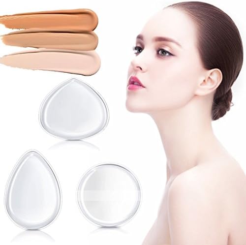 Vinallo 3 Pcs Silicone Professional Sponge For Makeup, Powder Puff Silica Gel For Cream Foundation, Foundation Cosmetic BB Cream, Powder Powder Blender Applicator, Powder Spray, Ideal Gift
