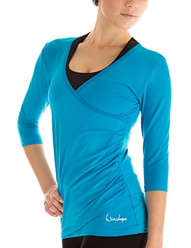 Winshape T-Shirt pour Femmes Manches 3/4 de Type Cache-cœur, pour la Pratique du Femme dans 3360lix Fitness, Yoga, Pilates, etc Loisirs