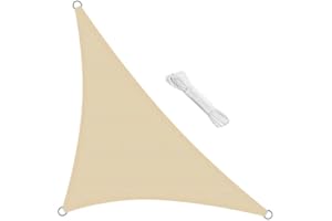 swift Voile d'ombrage Triangulaire 3x3x4.25 Mètre Voile Ombrage HDPE Respirant Anti UV pour Jardin Terrasse Patio, Crème