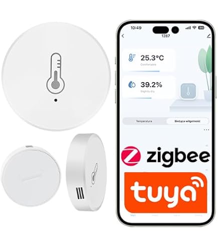 ZigBee Temperatur- & Feuchtigkeitssensor – Für HomeKit & Alexa, USB-Batteriebetrieb, ±0,3°C Genauigkeit, 45 M Reichweite