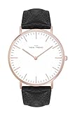 New Trend Unisex Armbanduhr Damen-Uhr Herren-Uhr Analog Quarzwerk Leder-Armband Chronograph mit Dornschließe