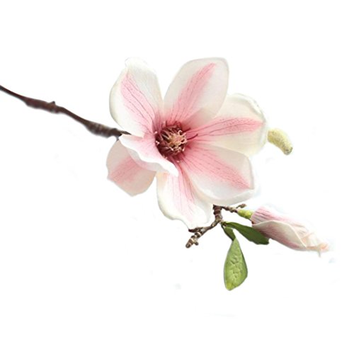 Longra Wohnaccessoires & Deko Künstliche Blumen Kunstpflanze 1PCS künstliche Blatt Magnolia Blumen Hochzeit Bouquet Party Home Decor Kunstblumen (B) - 2