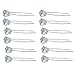 TOOGOO(R) 10 Wedding Prom Silver Crystal Hair Pins Sticks Clips