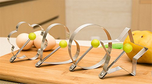 Interesting® 4Pcs Kochen Küchenhelfer Edelstahl Spiegelei Shaper Ring Pancake-Form-Form - 3