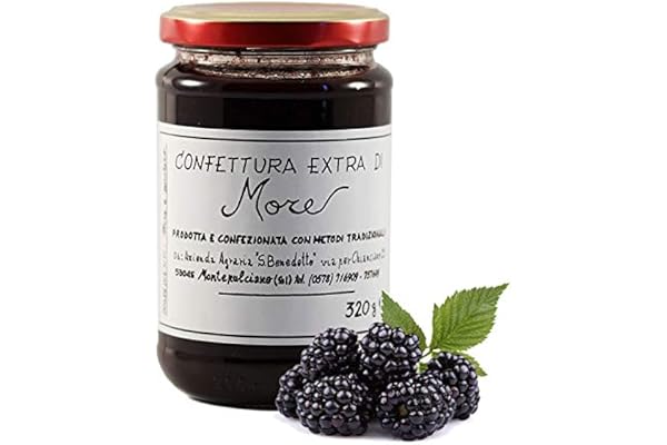 Extra björnbärssylt San Benedetto Montepulciano sylt - italiensk hantverksprodukt (1 behållare 320 gram)