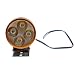 Generic White 20W 12-90V LED E-bike Electric Bike Motorcycle Aluminium Headlight Spot Light with Clamp - 4.5*5.3cm, gold RS.640.00