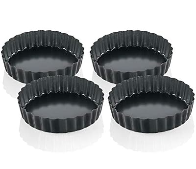 Küchenprofi 810011004 Moule à tartelettes Métal Noir 12 x 12 x 5 cm 4 pièces