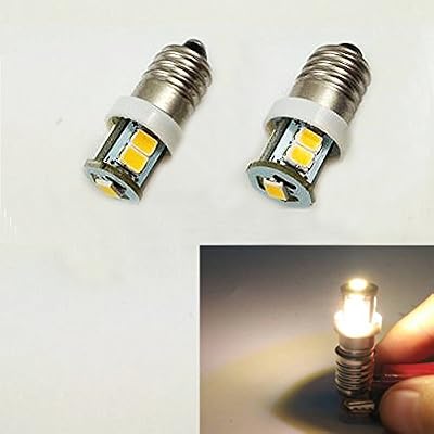 EIYYLED 4 X E10 6 V 2835 7smd 6000 K/4300 K Mes Vis à tête d'ampoule LED Lampe Intérieur Lanterne, Blanc chaud, 6V