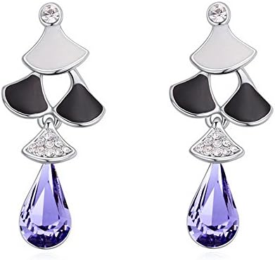 Oudora Tear Drop Shaped Style Made with Swarovski Crystal Fashion Women Jewelry Earrings