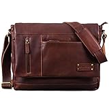 Laptopfach geeignet für Notebooks bis 13,3 Zoll | Ideal auch für Büro und Uni | durch die beiden Reißverschlüsse auf der Rückseite ist die Ledertasche aufsteckbar