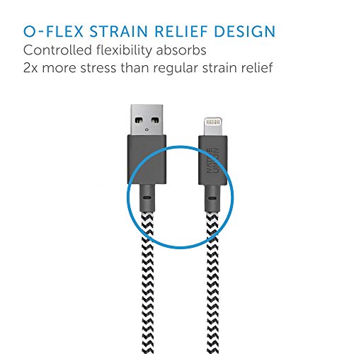 Native Union BELT Kabel – 1.2 Meter Ultra-Starkes Verstärktes [Apple MFi-Zertifiziert] Lightning auf USB-Ladekabel mit Lederband (Zebra) - 4