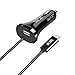 Price comparison product image USB C Car Charger, iKits Dual Port Fast Type C Car Charger Cigarette Charger, 3A USB C Cable Compatible Samsung S9/S8, Google Nexus 6P, 5X, Pixel/ Pixel XL, LG G5, IMacbook, USB-A Port for iPhone X/8/Plus, iPad Pro/Air and More (Black)