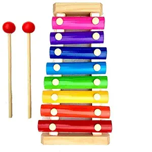 sai sita fashion Wooden Xylophone for Kids Musical Instrument Piano Toy for Babies, Kids, Childrens with 8 Note (Multicolor)