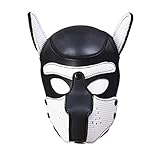 Black&White Neoprene Full Face Puppy Hood Novelty Costume Dog Head Superman Masks for Him Or Her