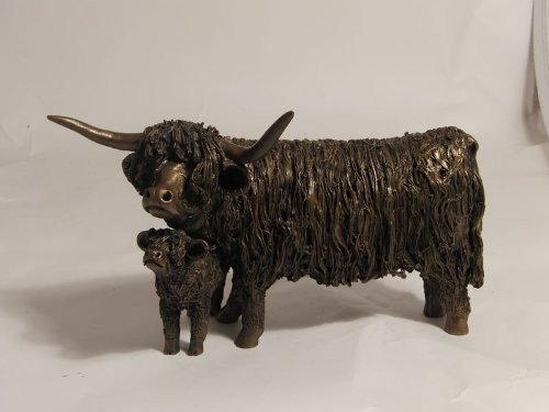 Firth Sculptures - Cold Cast Cow and Calf Standing Medium (VB067)