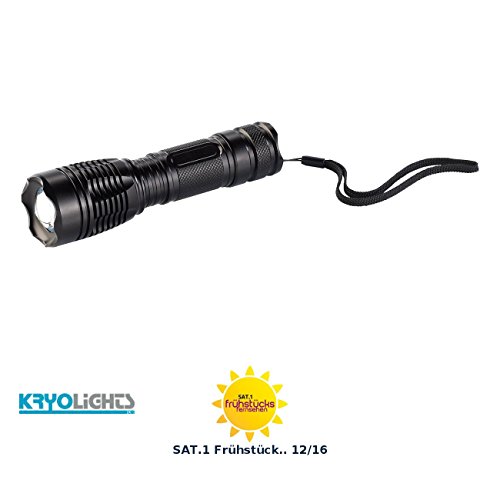 KryoLights LED-Taschenlampe TRC-144.a inkl. Akku und Ladegerät 1000 lm, IP44