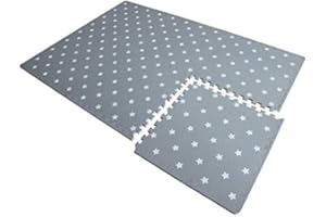 SAFFRI Grey & Wite Interlocking Floor Foam Mat Living Room Kids Playmat Gardan Yoga Exercise Gym gymnastic Children's Bed Room Equipment Soft Foam Tiles