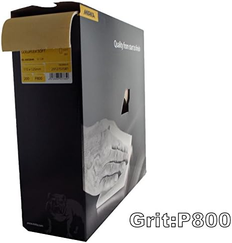 MirkaGoldflex P800 Grit Perforated Roll - 200 Abrasive Sanding Pads Soft and Flexible designed for the difficult to reach details by hand Suitable for both dry and wet sanding Automotive Industry