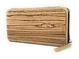  EMBAWO Handtasche Geldbörse für Herren und Damen CAREN - echtes Holz in Kombination mit echtem Leder - 100% Made in Italy